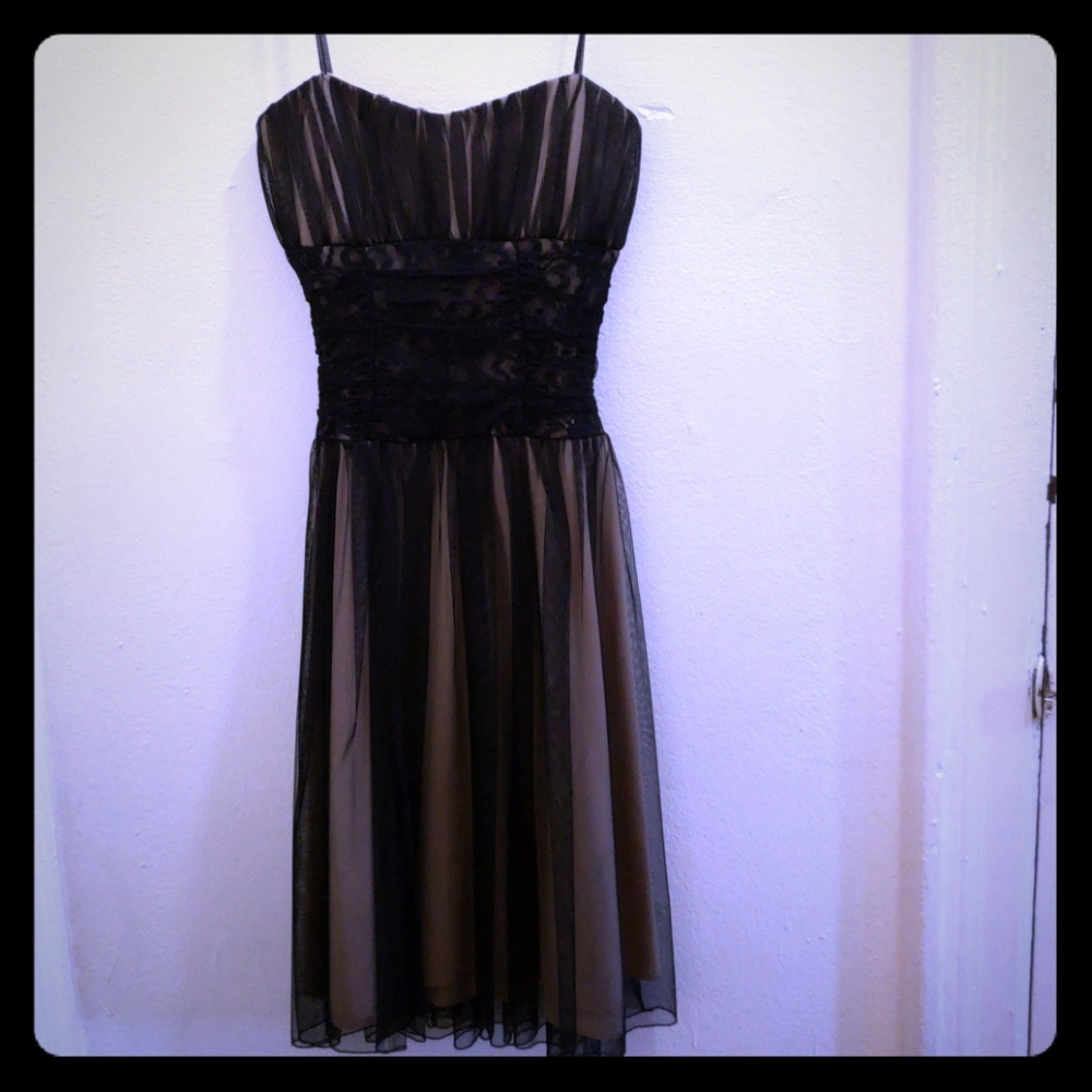 Lovely strapless black lace dress
